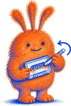 Nuffo rewinding a cassette tape