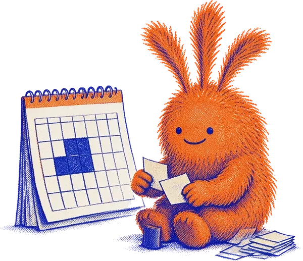 A little calendar page with one day marked in orange